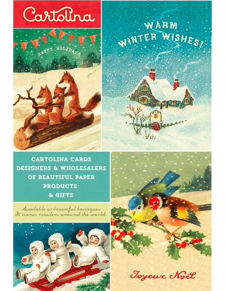 Cart-olina Boxed Holiday Cards - 8 assorted cards and 8 envelopes