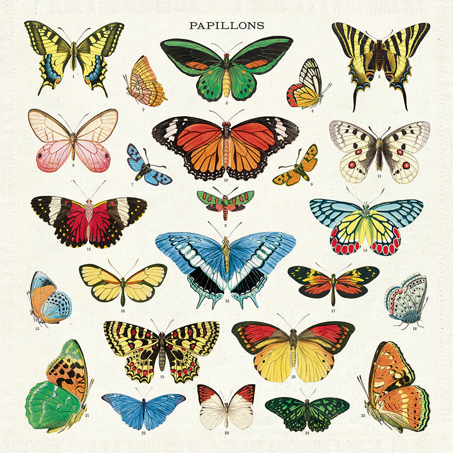 Vintage Cloth Napkin Butterflies - Set of 4