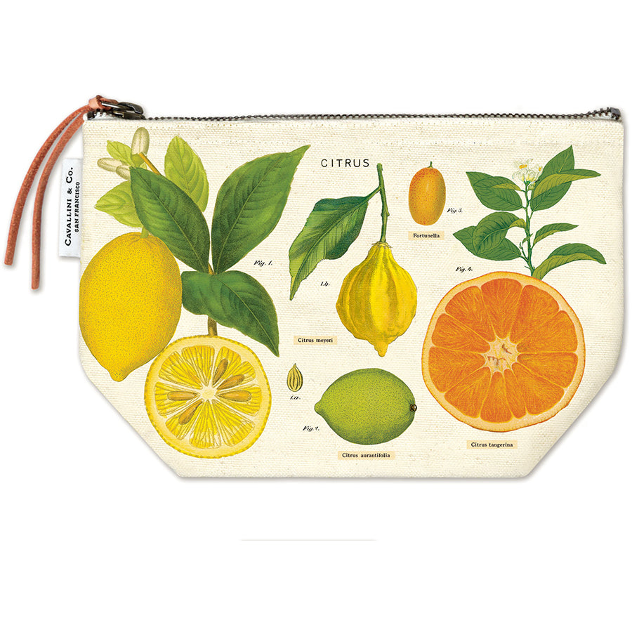 Vintage Zipper Pouch Large - Citrus
