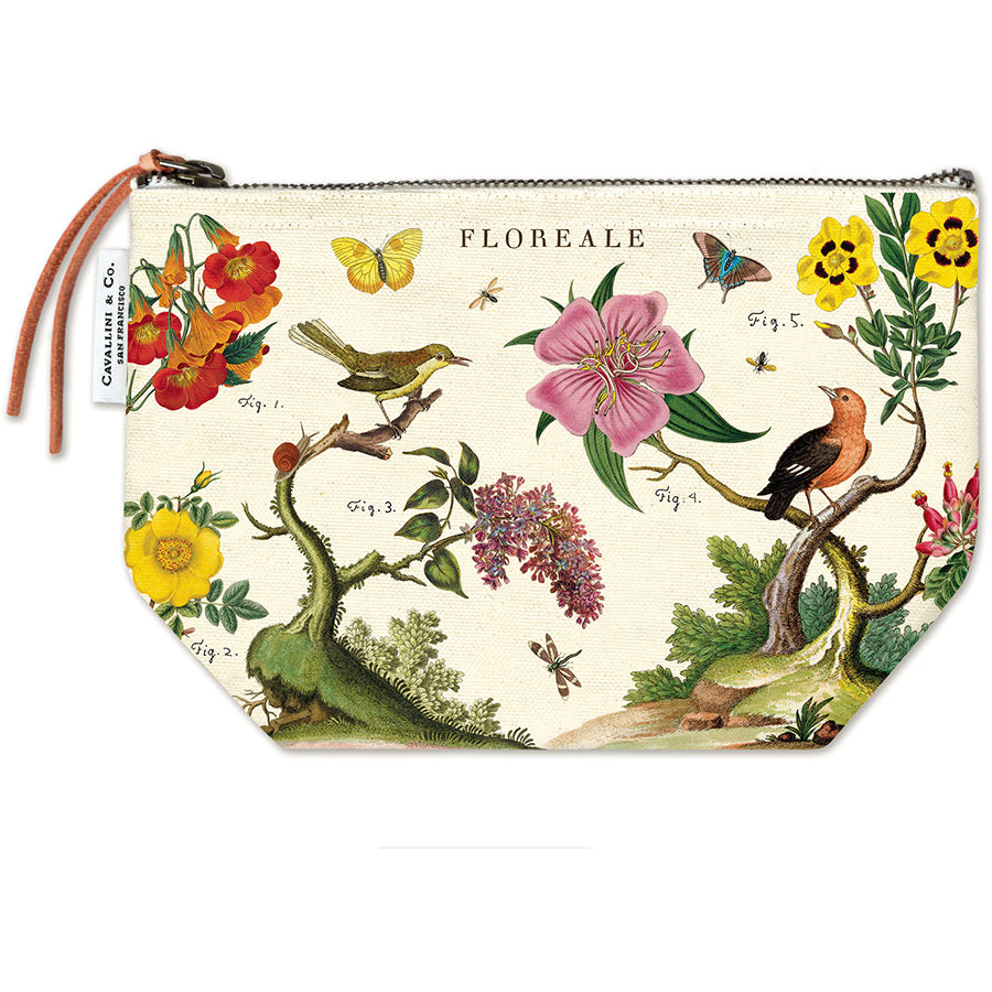 Vintage Zipper Pouch Large - Floreale