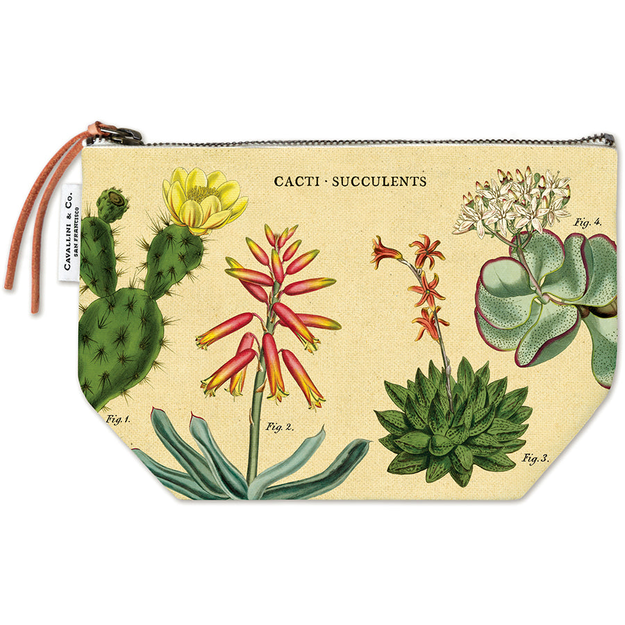Vintage Zipper Pouch Large - Cactus