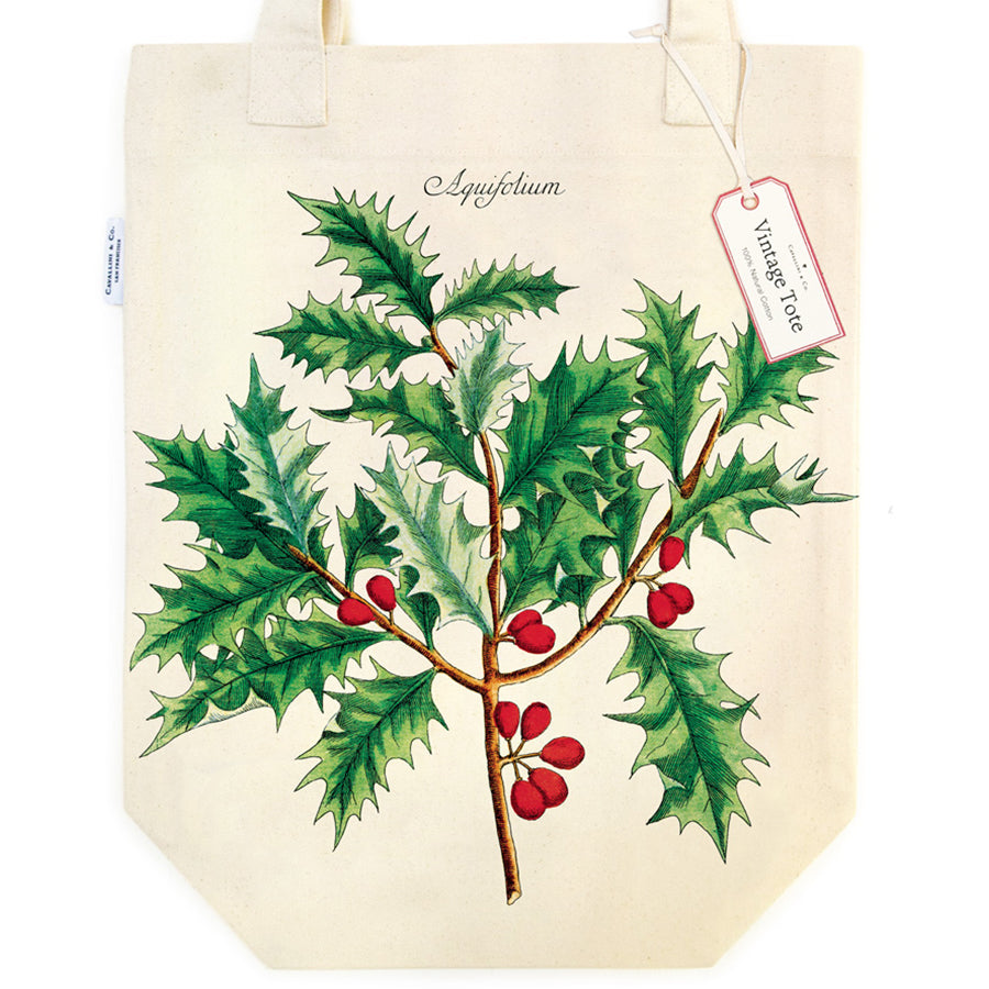 Canvas Tote Bags - Christmas Holly
