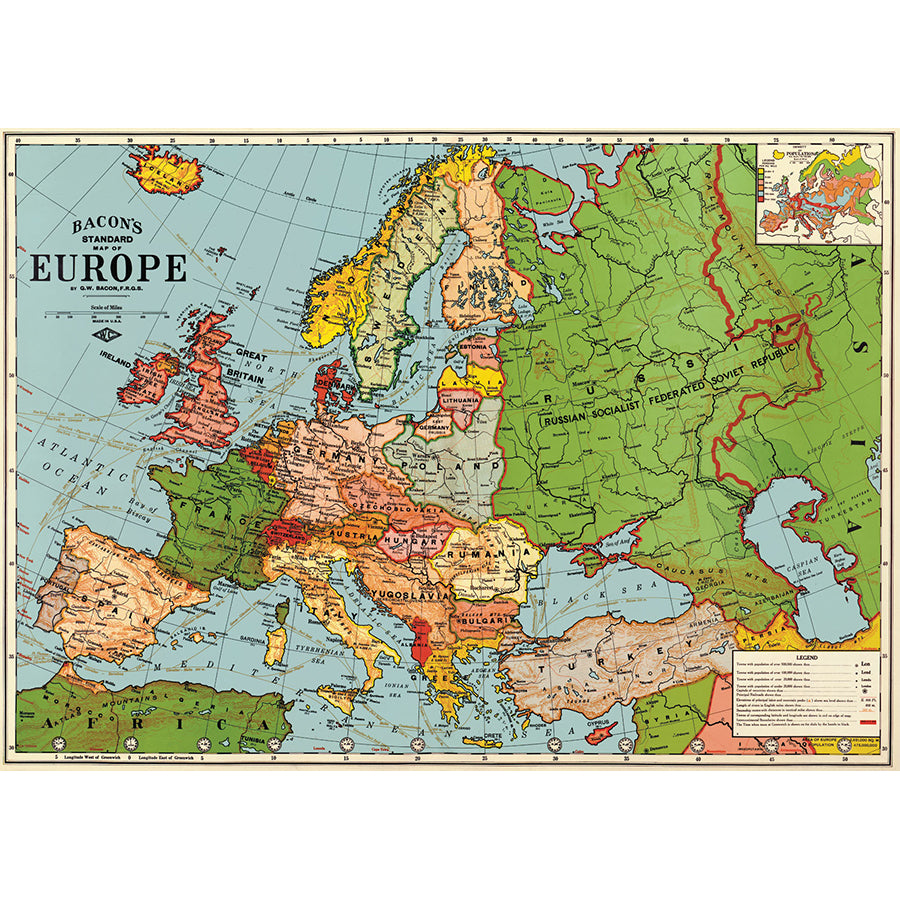Bacon's Map of Europe Poster