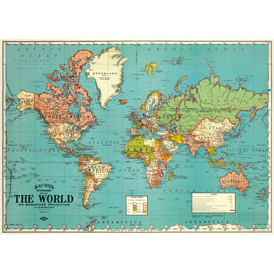 Bacon's Map of the World Poster