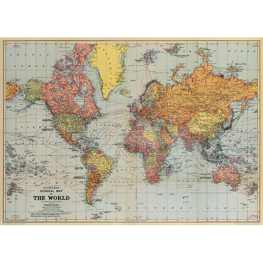 Ocean Currents of the World Map